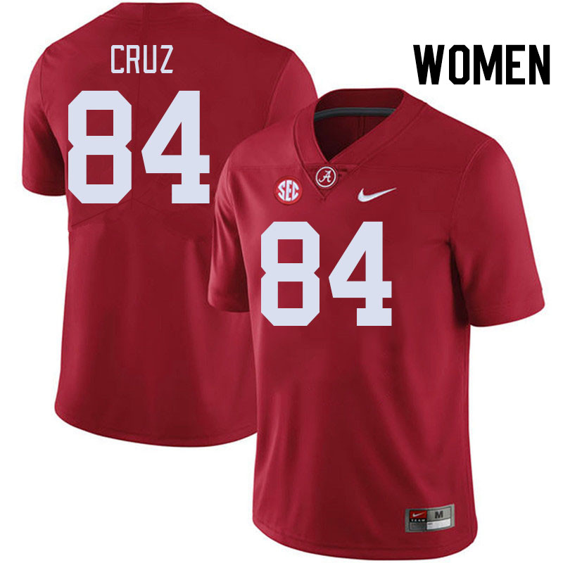 Women #84 Colby Cruz Alabama Crimson Tide College Football Jerseys Stitched-Crimson